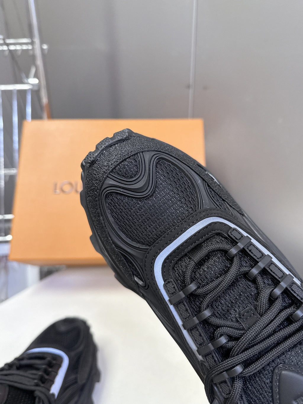 Louis Vuitton - Chunky Black Sneakers with Reflective Detail