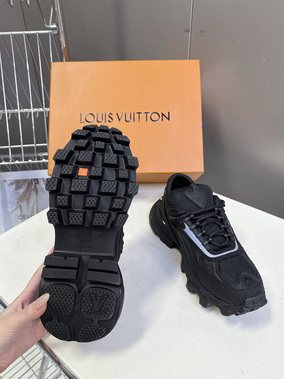 Louis Vuitton - Chunky Black Sneakers with Reflective Detail