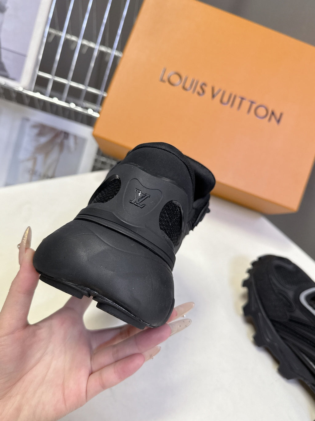Louis Vuitton - Chunky Black Sneakers with Reflective Detail