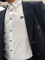 Tom Ford - Signature Double-Breasted Peak Lapel Navy Suit