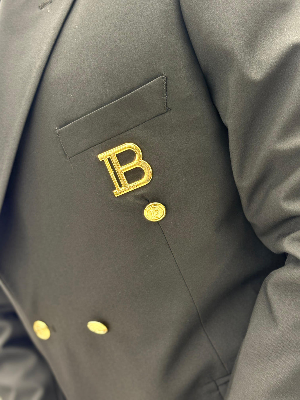 Balmain Paris - Men's Black Double-Breasted Suit
