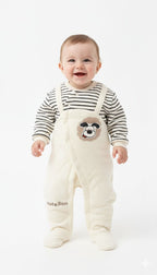 Newborn - Brand Quilted Wrap Footie & Striped Top Set - Cute Lion