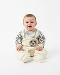 Newborn - Brand Quilted Wrap Footie & Striped Top Set - Cute Lion
