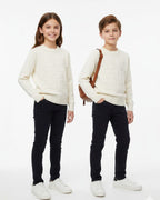 Treco Loewe - Kids Embossed Logo Knit Sweater - Cream / Blue