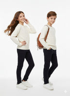 Treco Loewe - Kids Embossed Logo Knit Sweater - Cream / Blue