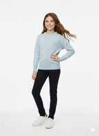 Treco Loewe - Kids Embossed Logo Knit Sweater - Cream / Blue