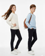 Treco Loewe - Kids Embossed Logo Knit Sweater - Cream / Blue