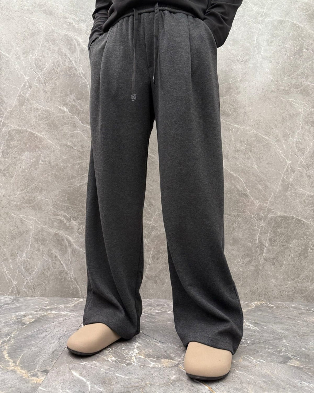 Loro Piana - Pleated Wide-Leg Trousers - Charcoal Grey