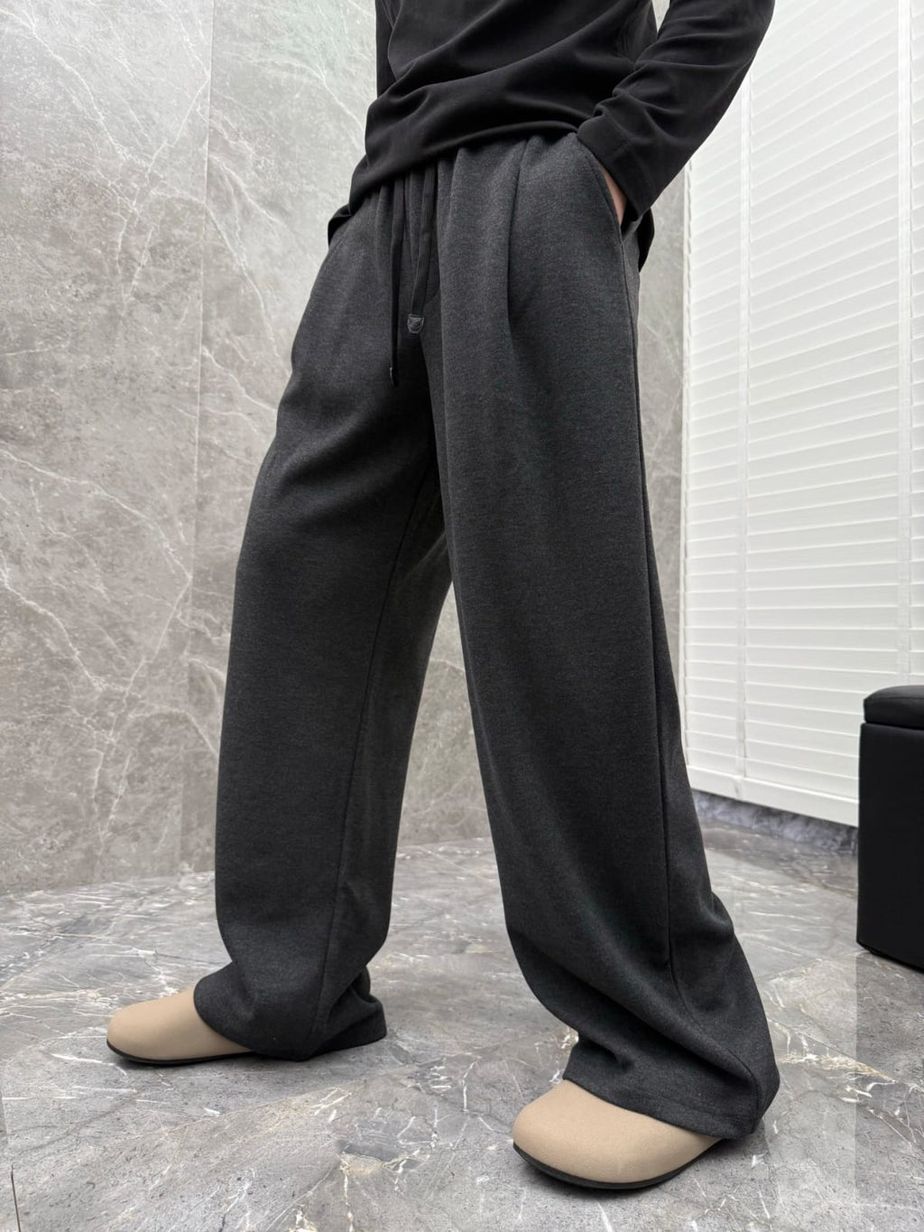 Loro Piana - Pleated Wide-Leg Trousers - Charcoal Grey