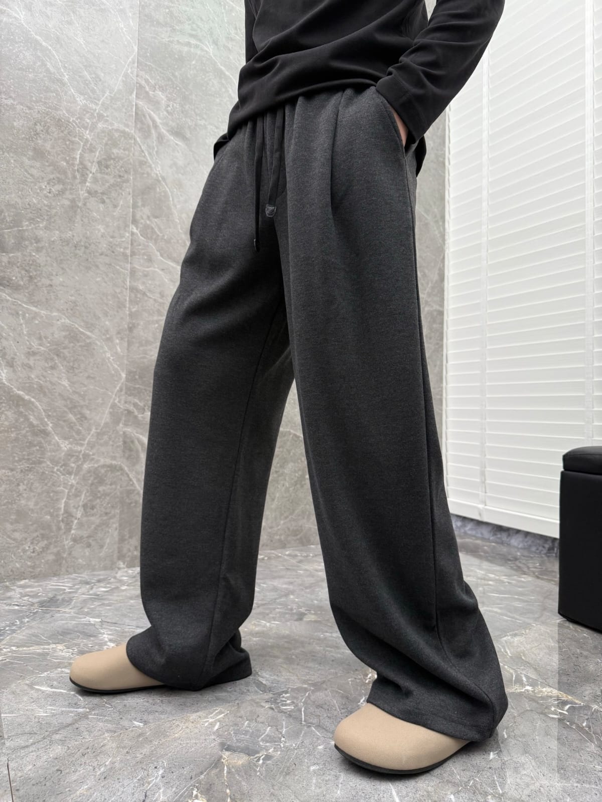 Loro Piana - Pleated Wide-Leg Trousers - Charcoal Grey