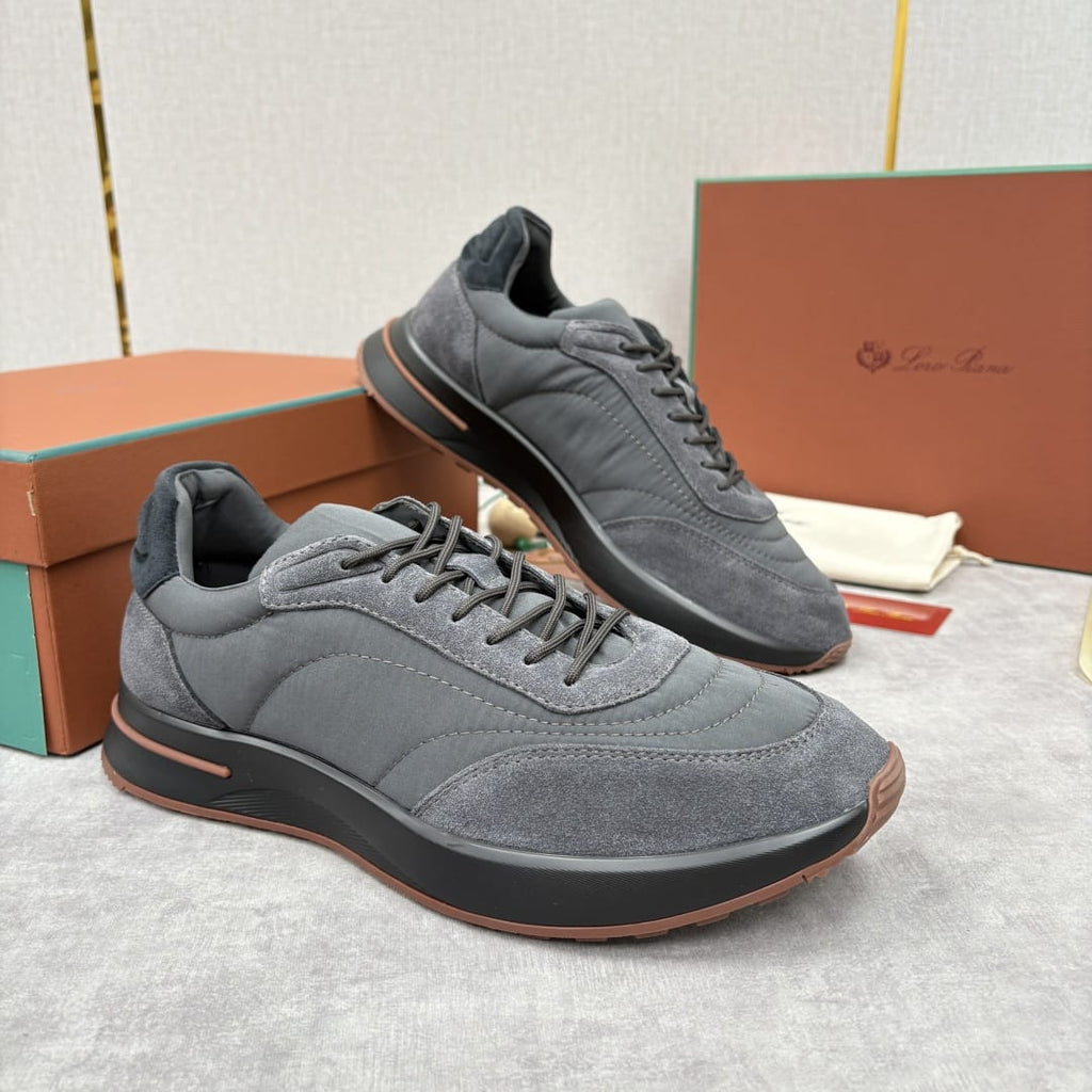 Loro Piana - Men's Nuages Sneaker in Storm Grey Suede and Technical Fabric