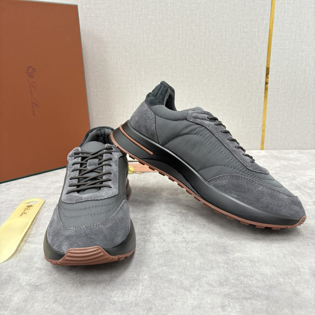 Loro Piana - Men's Nuages Sneaker in Storm Grey Suede and Technical Fabric