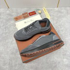 Loro Piana - Men's Nuages Sneaker in Storm Grey Suede and Technical Fabric