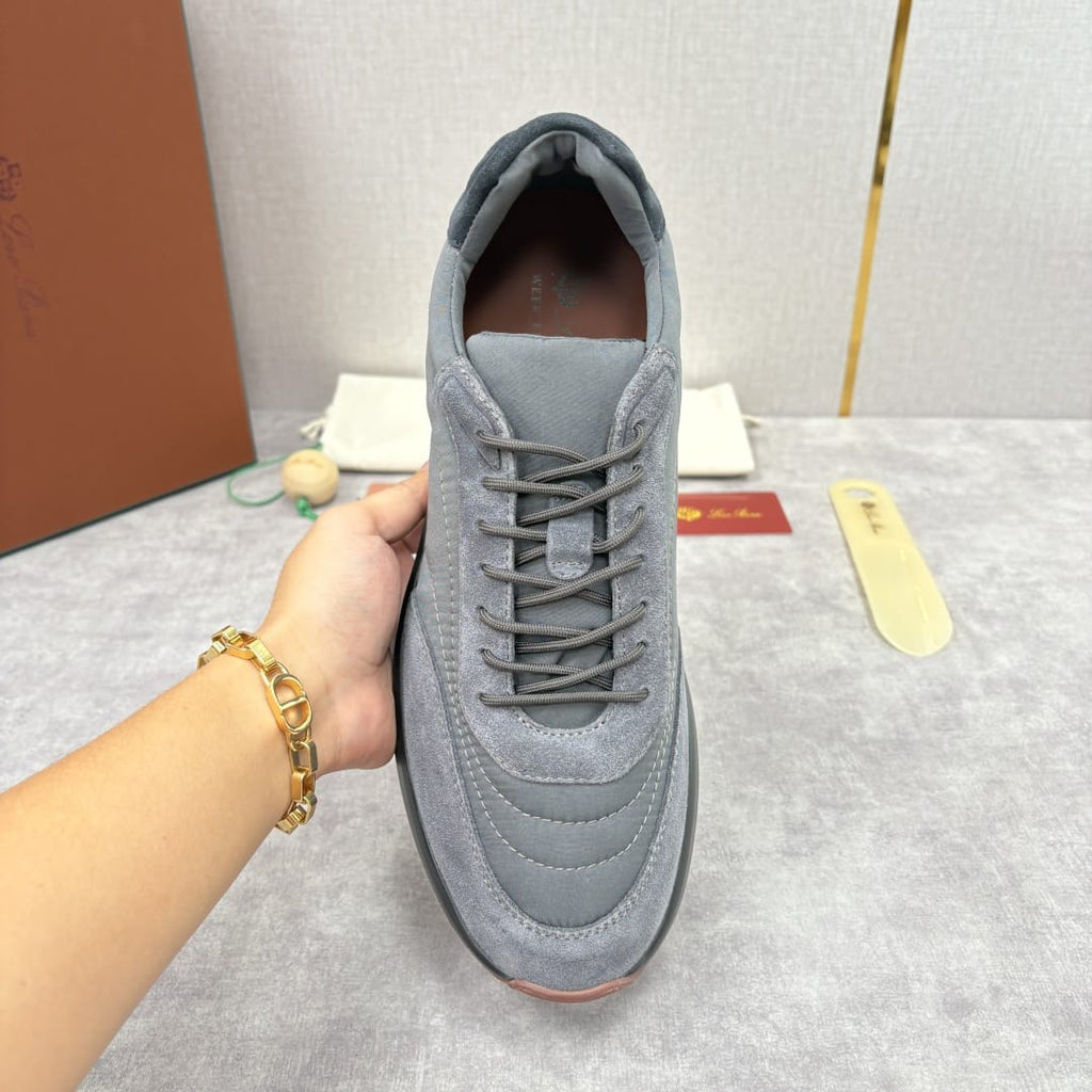 Loro Piana - Men's Nuages Sneaker in Storm Grey Suede and Technical Fabric