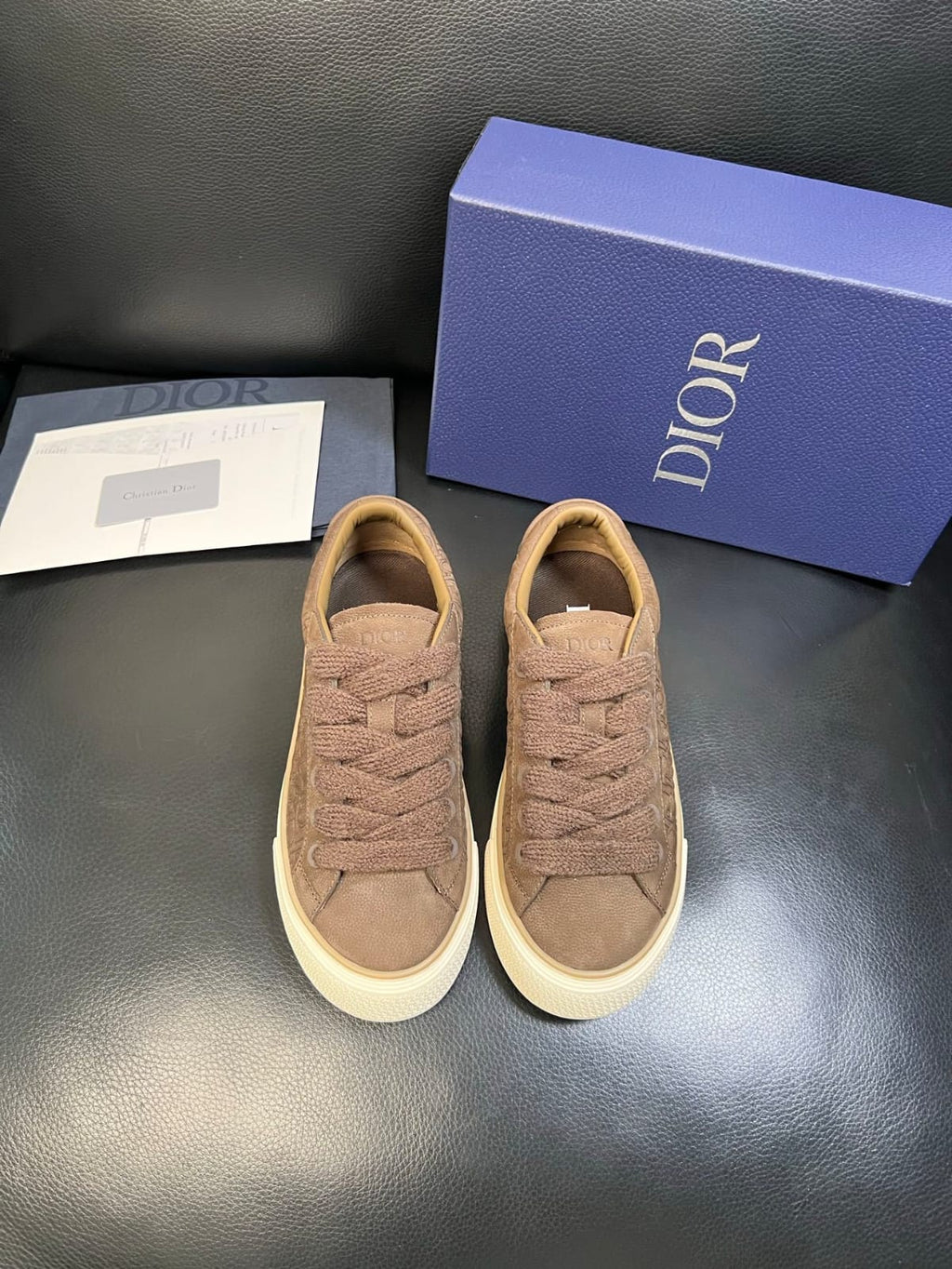 Dior - B33 Sneaker in Brown Dior Oblique Embossed Suede