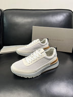 Brunello Cucinelli - Mixed-Media Technical Sneakers in Optic White & Tan