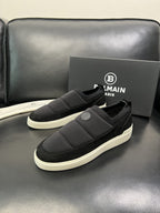 Balmain - Paris Quilted Puffer Slip-On Sneakers – Black/Ivory