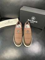 Balmain - Paris Quilted Puffer Slip-On Sneakers – Cocoa/Chocolate Brown