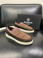 Balmain - Paris Quilted Puffer Slip-On Sneakers – Cocoa/Chocolate Brown