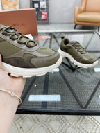 Loro Piana - 360 LP Technical Mesh & Suede Sneakers – Olive Green