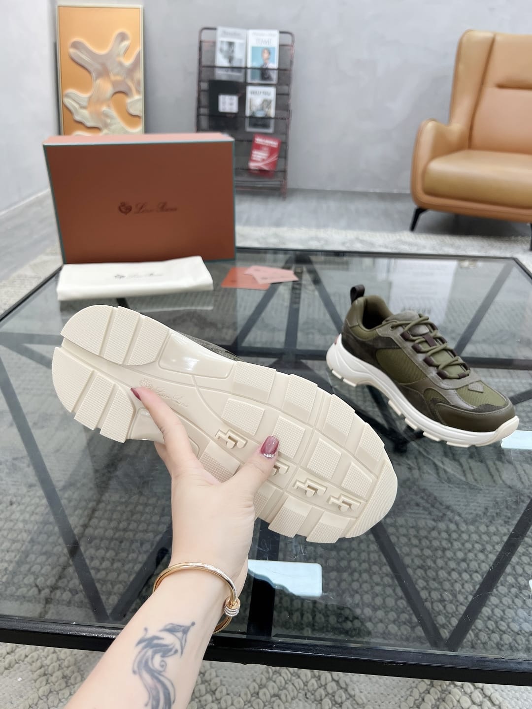 Loro Piana - 360 LP Technical Mesh & Suede Sneakers – Olive Green