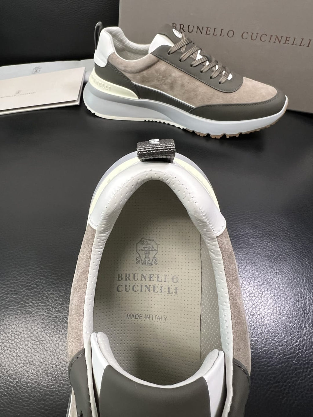 Brunello Cucinelli - Suede & Technical Fabric Sneakers – Taupe/Olive Green