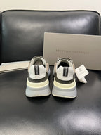 Brunello Cucinelli - Suede & Technical Fabric Sneakers – Taupe/Olive Green