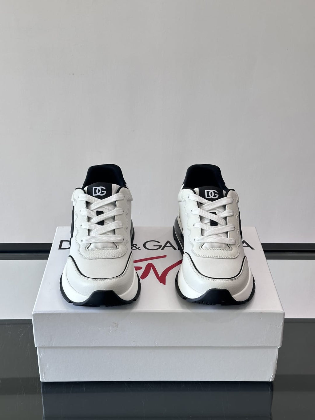 Dolce & Gabbana - Daymaster Calfskin Sneakers – White & Black