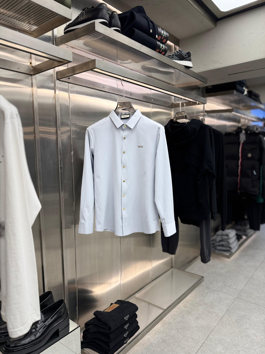 Gucci - Men's Light Blue Button-Up Shirt