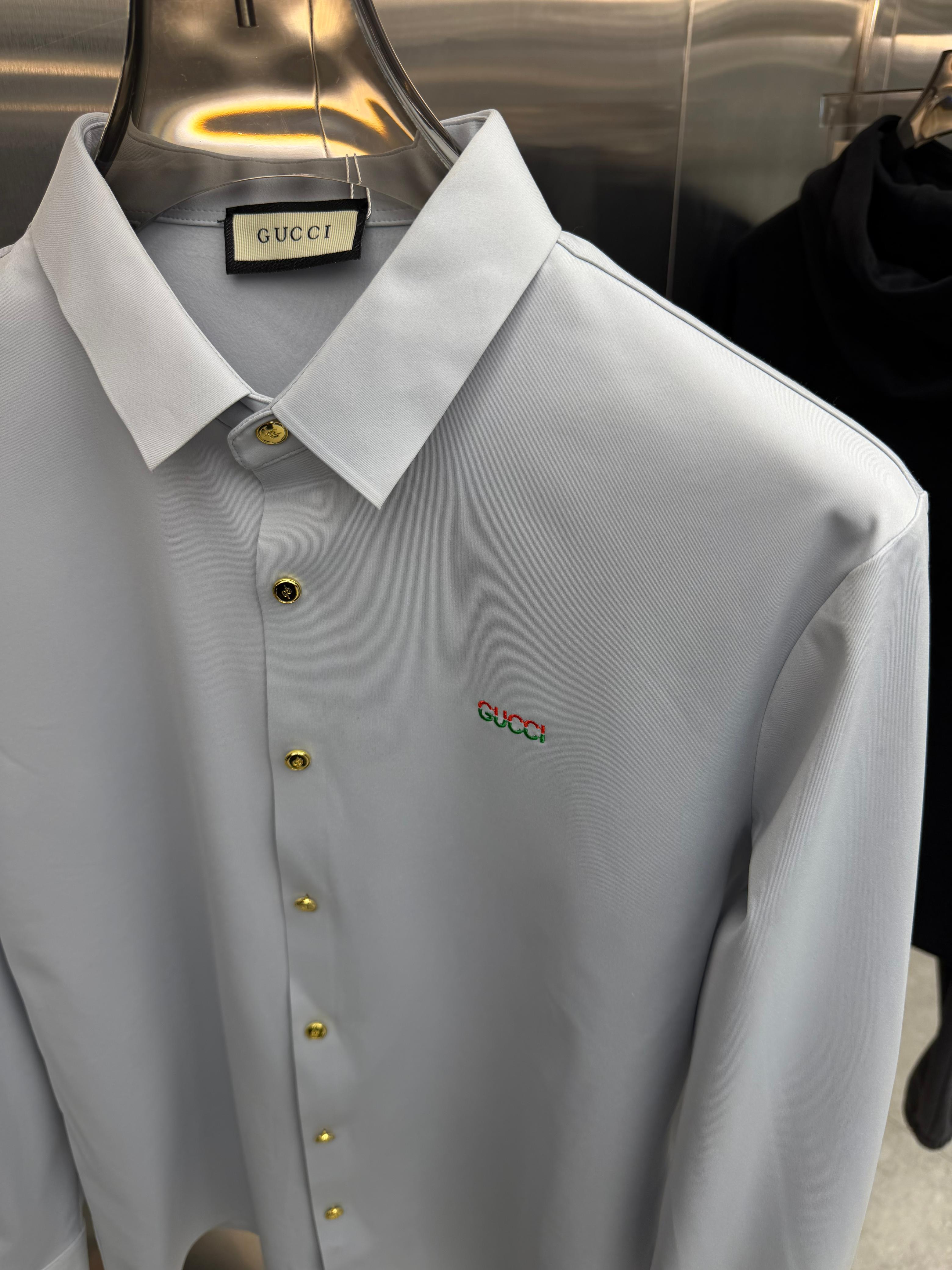 Gucci - Men's Light Blue Button-Up Shirt
