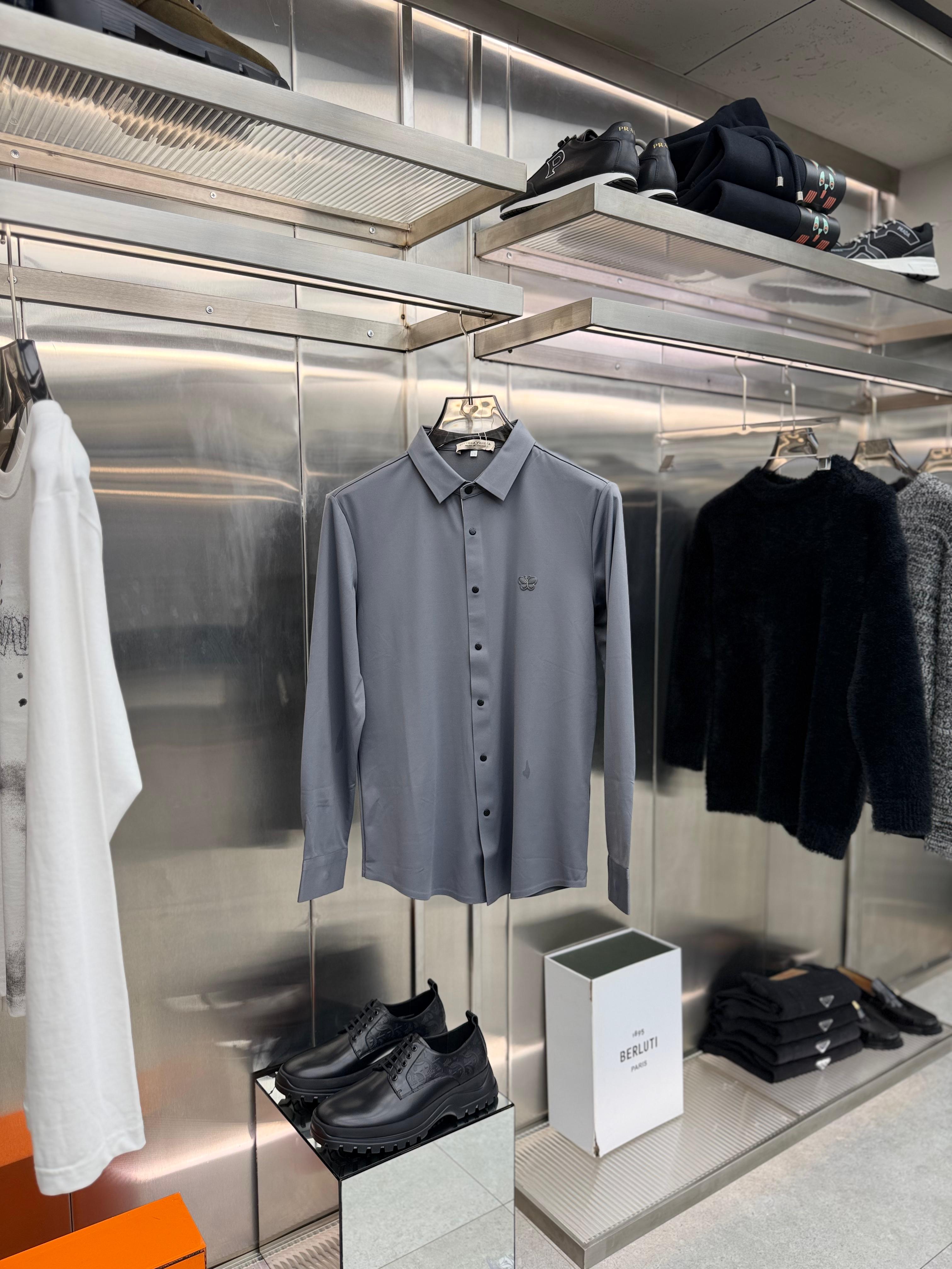 Bottega Veneta - Technical Knit Button-Up Shirt - Grey