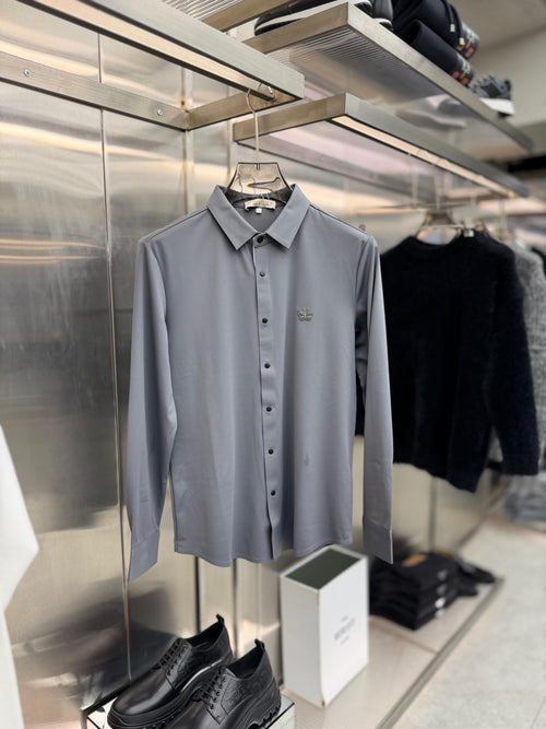 Bottega Veneta - Technical Knit Button-Up Shirt - Grey