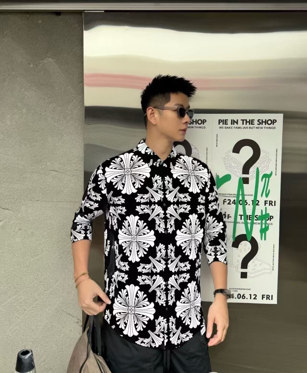 Chrome Hearts - All-Over Cross Motif Long Sleeve Shirt