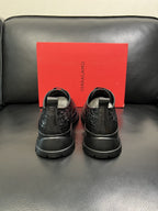 Ferragamo - Black Leather Derby Shoes with Gancini Embossing and Chunky Sole