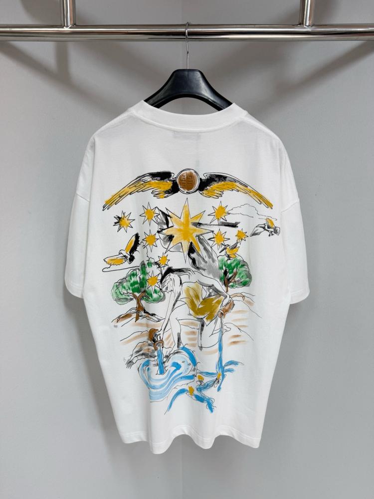 Givenchy - Men's White Classical Myth Back-Graphic T-Shirt