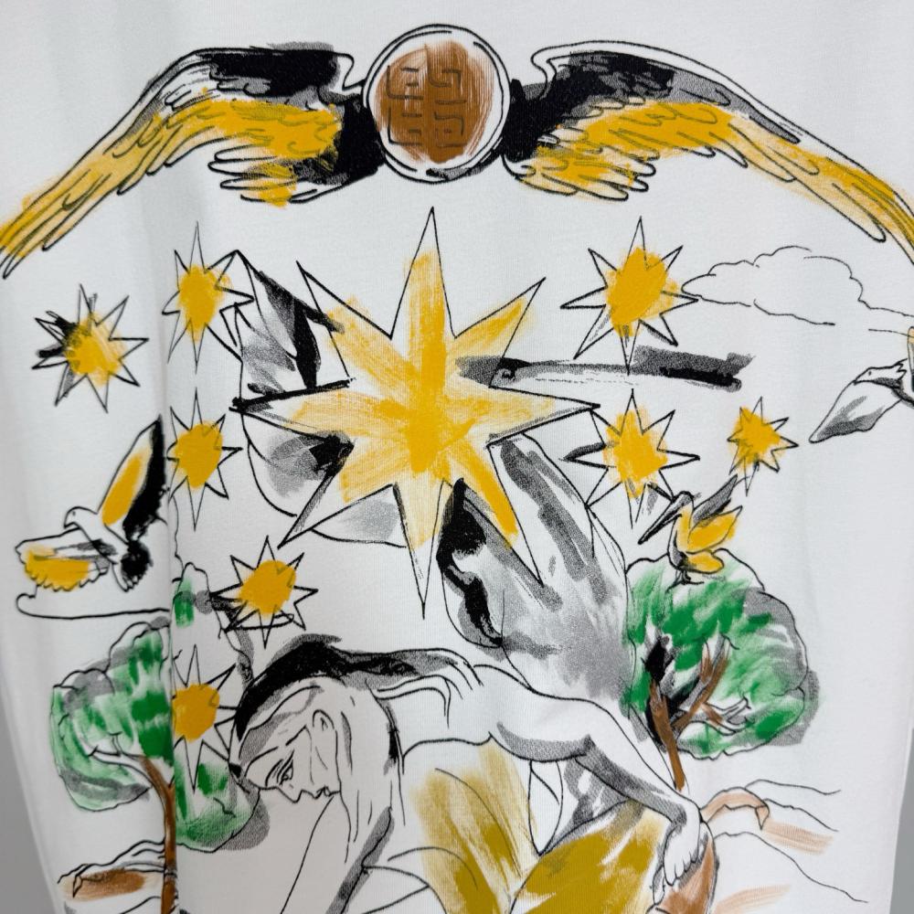 Givenchy - Men's White Classical Myth Back-Graphic T-Shirt