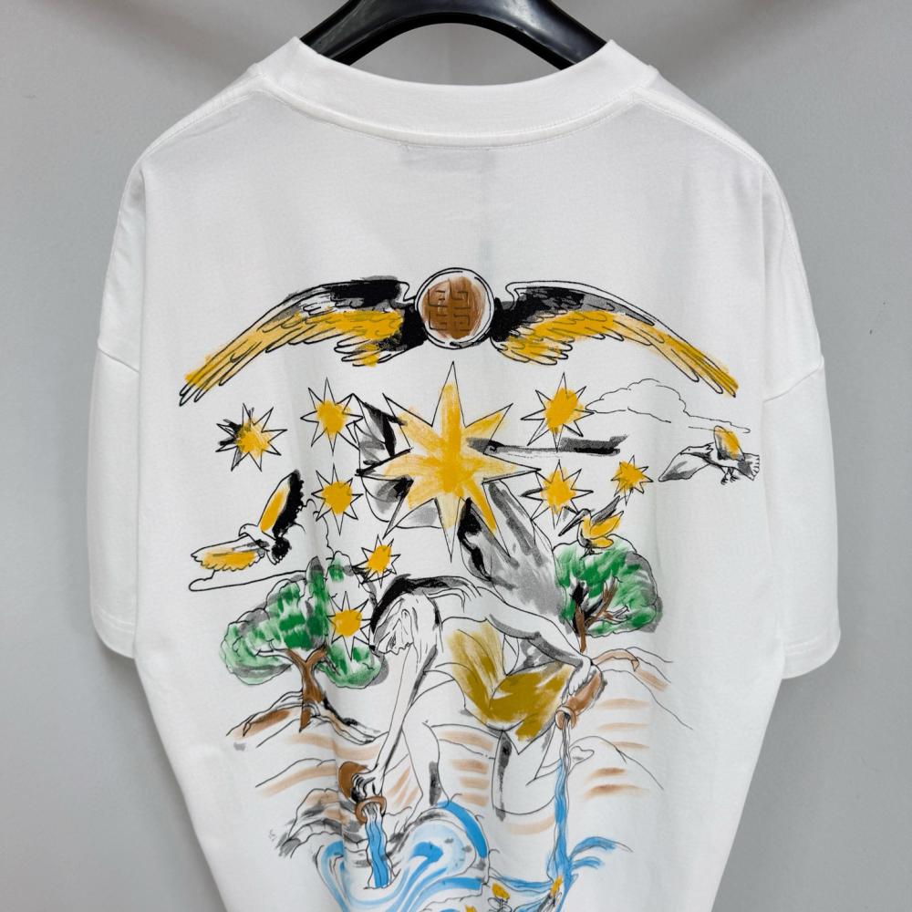 Givenchy - Men's White Classical Myth Back-Graphic T-Shirt