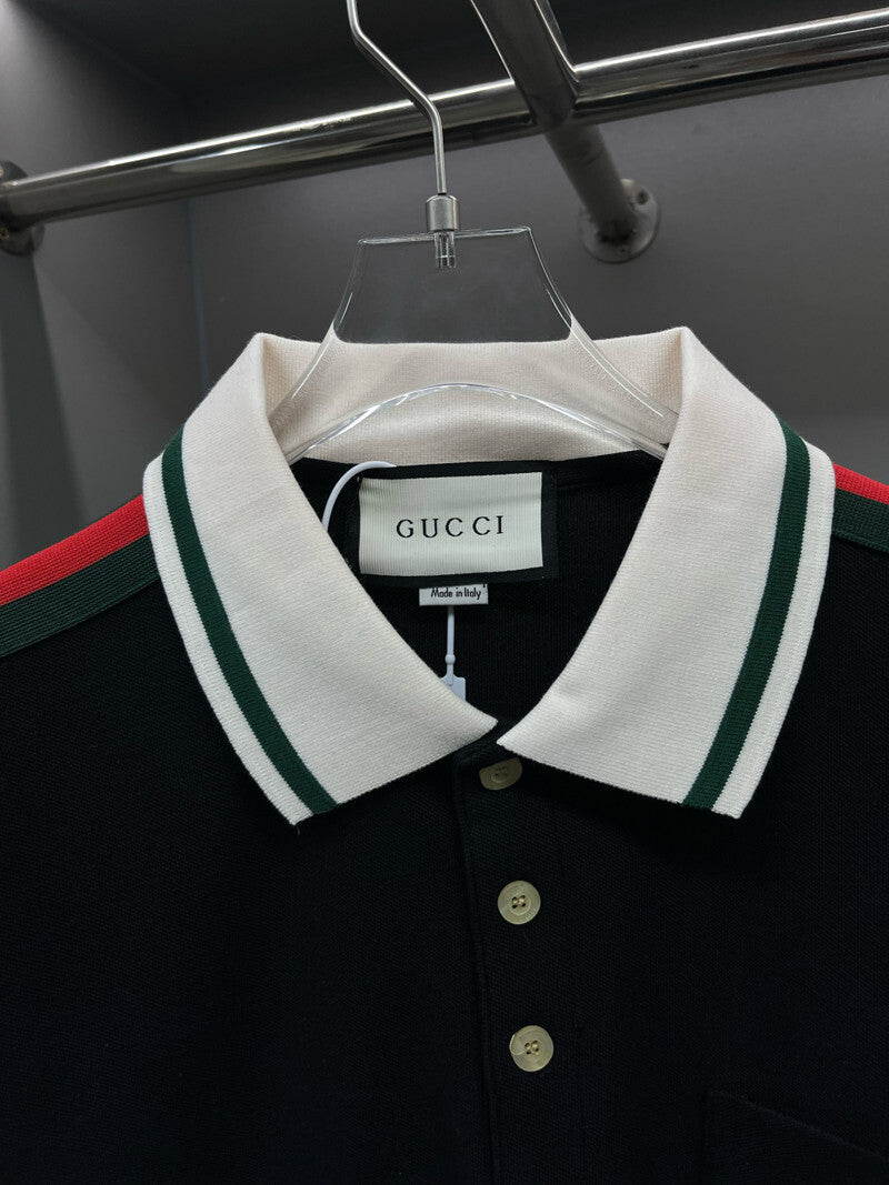 Gucci - Black Cotton Polo T-Shirt