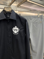 Balmain - Black Laurence Aeternam Crest Embroidered Long Sleeve Shirt