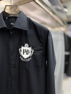 Balmain - Black Laurence Aeternam Crest Embroidered Long Sleeve Shirt