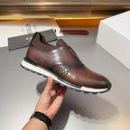 Berluti - Men’s Shadow Venezia Leather Slip-On Sneakers in Cacao Intenso