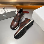 Berluti - Men’s Shadow Venezia Leather Slip-On Sneakers in Cacao Intenso