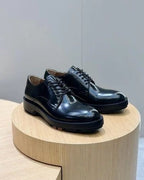 Zegna - Men’s Polished Calfskin Derby Shoes with Chunky Lug Sole