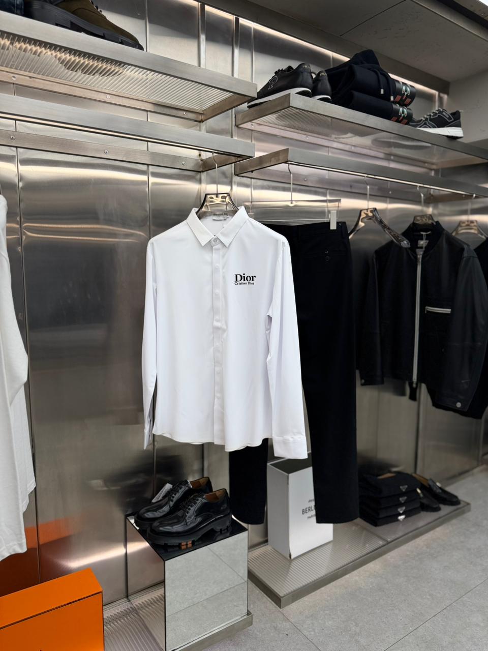Christian Dior - Men’s Signature Logo Poplin Shirt in Optic White