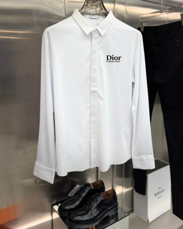 Christian Dior - Men’s Signature Logo Poplin Shirt in Optic White