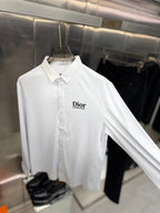 Christian Dior - Men’s Signature Logo Poplin Shirt in Optic White