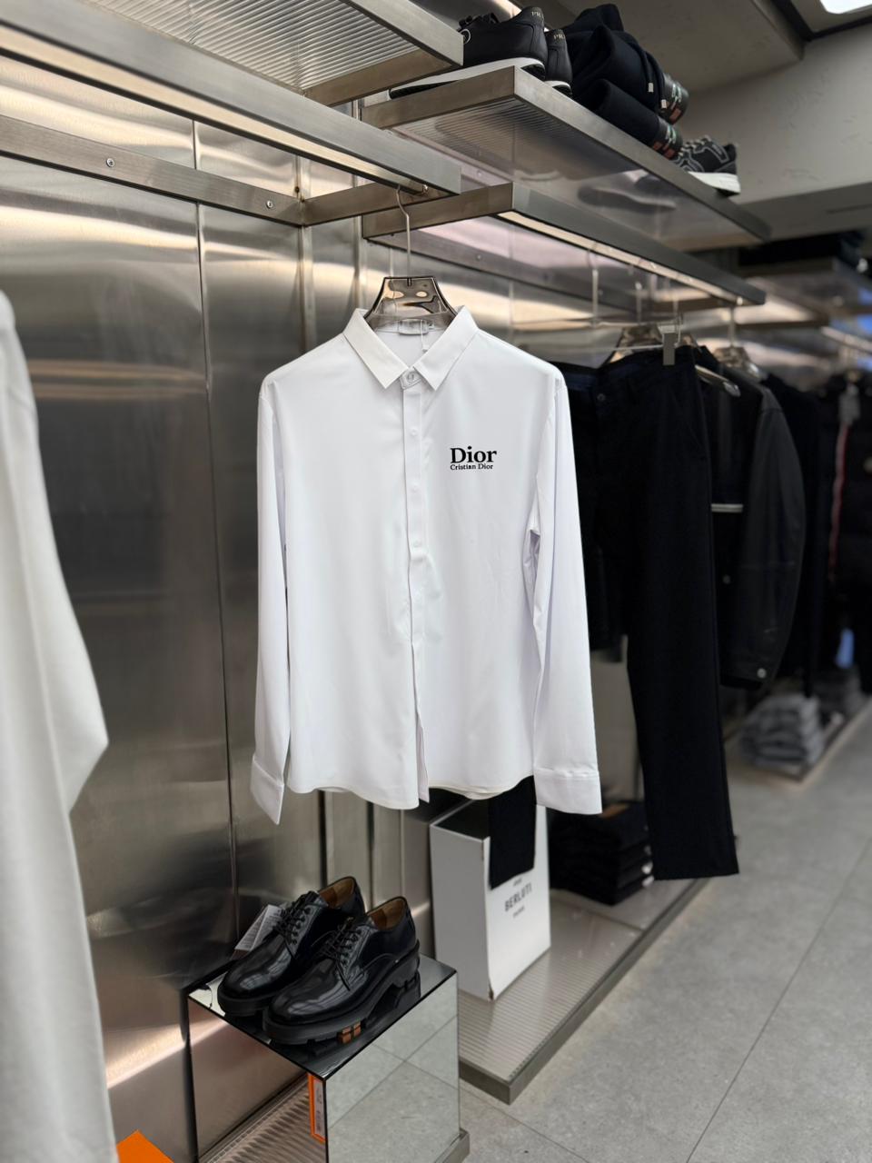 Christian Dior - Men’s Signature Logo Poplin Shirt in Optic White