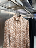 Louis Vuitton - Men’s Monogram Bleached-Effect Silk Blend Shirt in Caramel & White