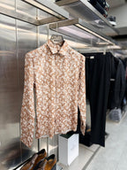 Louis Vuitton - Men’s Monogram Bleached-Effect Silk Blend Shirt in Caramel & White