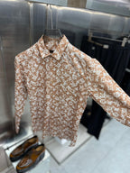 Louis Vuitton - Men’s Monogram Bleached-Effect Silk Blend Shirt in Caramel & White